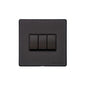 Vintage Range Matt Black Switches & Sockets, XBK - 3 Gang Rocker Switch by Heritage Brass By M-Marcus