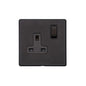 Vintage Range Matt Black Switches & Sockets, XBK - Single Socket (13 Amp) by Heritage Brass By M-Marcus