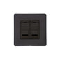 Vintage Range Matt Black Switches & Sockets, XBK - 2 Gang Master Line Socket by Heritage Brass By M-Marcus