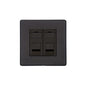 Vintage Range Matt Black Switches & Sockets, XBK - 2 Gang RJ45 by Heritage Brass By M-Marcus