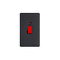 Vintage Range Matt Black Switches & Sockets, XBK - 45A DP Cooker Switch with Neon (tall plate) by Heritage Brass By M-Marcus