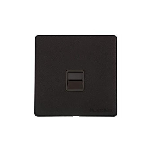 Vintage Range Matt Black Switches & Sockets, XBK - 1 Gang Secondary Line Socket by Heritage Brass By M-Marcus