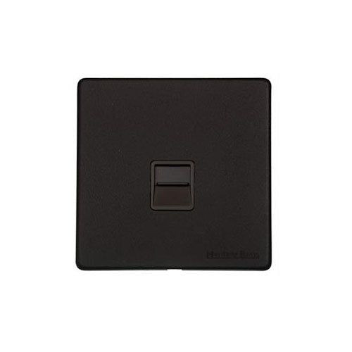 Vintage Range Matt Black Switches & Sockets, XBK - 1 Gang Master Line Socket by Heritage Brass By M-Marcus
