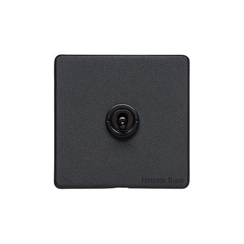 Vintage Range Matt Black Switches & Sockets, XBK - 1 Gang Intermediate Toggle Switch by Heritage Brass By M-Marcus