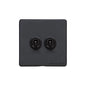 Vintage Range Matt Black Switches & Sockets, XBK - 2 Gang Toggle Switch by Heritage Brass By M-Marcus