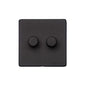 Vintage Range Matt Black Switches & Sockets, XBK - 2 Gang Dimmer 250 watts (Compatible with halogen/ incandescent bulbs) by Heritage Brass By M-Marcus