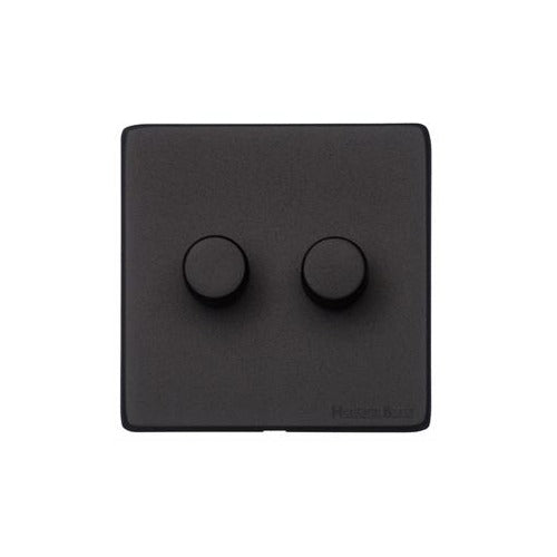 Vintage Range Matt Black Switches & Sockets, XBK - 2G Multi Location Primary Dimmer by Heritage Brass By M-Marcus