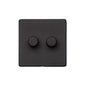 Vintage Range Matt Black Switches & Sockets, XBK - 2 Gang TED Dimmer (Compatible with LED Lamps) by Heritage Brass By M-Marcus