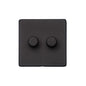 Windsor Range Matt Black Switches & Sockets, WBK - 2 Gang TED Dimmer (Compatible with LED Lamps) by Heritage Brass By M-Marcus