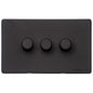 Vintage Range Matt Black Switches & Sockets, XBK - 3G Multi Location Primary Dimmer by Heritage Brass By M-Marcus