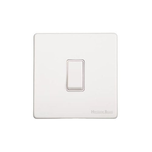 Vintage Range Gloss White Switches & Sockets, XGL - 1 Gang Rocker Switch by Heritage Brass By M-Marcus