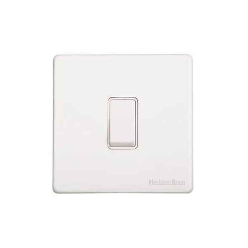 Vintage Range Gloss White Switches & Sockets, XGL - 1 Gang Intermediate Rocker Switch by Heritage Brass By M-Marcus
