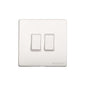Vintage Range Gloss White Switches & Sockets, XGL - 2 Gang Rocker Switch by Heritage Brass By M-Marcus