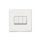 Vintage Range Gloss White Switches & Sockets, XGL - 3 Gang Rocker Switch by Heritage Brass By M-Marcus