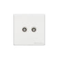 Vintage Range Gloss White Switches & Sockets, XGL - 2 Gang TV Coaxial Socket by Heritage Brass By M-Marcus