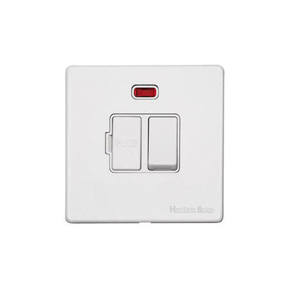 Vintage Range Gloss White Switches & Sockets, XGL - Switched Spur with Neon (13 Amp) by Heritage Brass By M-Marcus