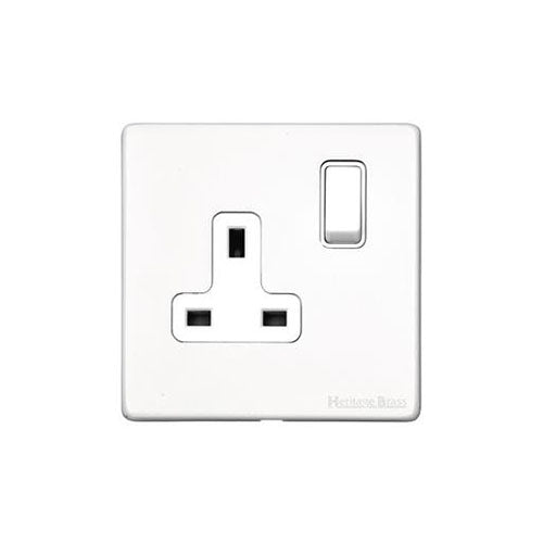 Vintage Range Gloss White Switches & Sockets, XGL - Single Socket (13 Amp) by Heritage Brass By M-Marcus
