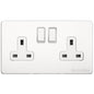Vintage Range Gloss White Switches & Sockets, XGL - Double Socket (13 Amp) by Heritage Brass By M-Marcus