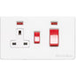 Vintage Range Gloss White Switches & Sockets, XGL - 45A Cooker Unit + 13A Socket by Heritage Brass By M-Marcus