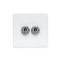 Vintage Range Gloss White Switches & Sockets, XGL - 2 Gang Toggle Switch by Heritage Brass By M-Marcus