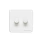 Vintage Range Gloss White Switches & Sockets, XGL - 2 Gang Dimmer 250 watts (Compatible with halogen/ incandescent bulbs) by Heritage Brass By M-Marcus