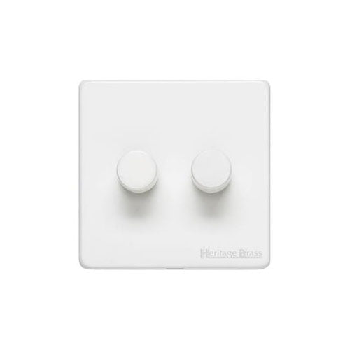 Vintage Range Gloss White Switches & Sockets, XGL - 2G Multi Location Primary Dimmer by Heritage Brass By M-Marcus
