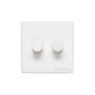 Vintage Range Gloss White Switches & Sockets, XGL - 2 Gang Dimmer 400 watts (Compatible with halogen/ incandescent bulbs) by Heritage Brass By M-Marcus