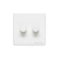 Vintage Range Gloss White Switches & Sockets, XGL - 2 Gang TED Dimmer (Compatible with LED Lamps) by Heritage Brass By M-Marcus