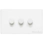 Vintage Range Gloss White Switches & Sockets, XGL - 3 Gang Dimmer 250 watts (Compatible with halogen/ incandescent bulbs) by Heritage Brass By M-Marcus