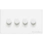 Vintage Range Gloss White Switches & Sockets, XGL - 4 Gang Dimmer 250 watts (Compatible with halogen/ incandescent bulbs) by Heritage Brass By M-Marcus
