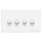 Vintage Range Gloss White Switches & Sockets, XGL - 4 Gang TED Dimmer (Compatible with LED Lamps) by Heritage Brass By M-Marcus
