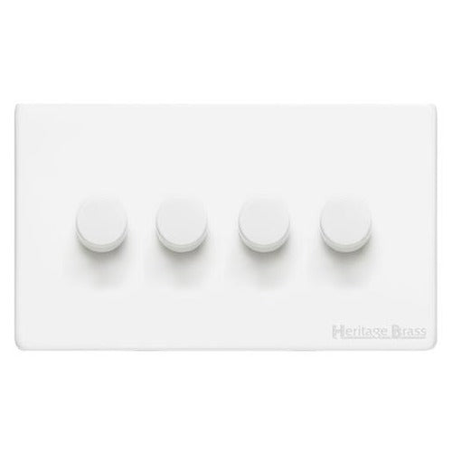 Vintage Range Gloss White Switches & Sockets, XGL - 4G Multi Location Secondary Dimmer by Heritage Brass By M-Marcus