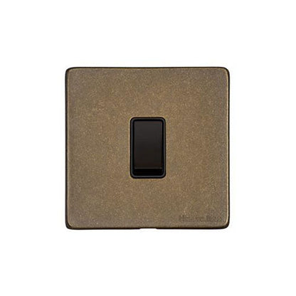 Vintage Range Rustic Brass Switches & Sockets, XRB - 1 Gang Rocker Switch by Heritage Brass By M-Marcus