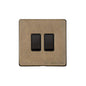 Vintage Range Rustic Brass Switches & Sockets, XRB - 2 Gang Rocker Switch by Heritage Brass By M-Marcus