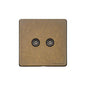 Vintage Range Rustic Brass Switches & Sockets, XRB - 2 Gang TV Coaxial Socket by Heritage Brass By M-Marcus
