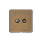 Vintage Range Rustic Brass Switches & Sockets, XRB - TV/Satellite Socket by Heritage Brass By M-Marcus