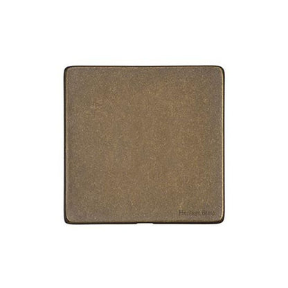 Vintage Range Rustic Brass Switches & Sockets, XRB - Single Blank Plate by Heritage Brass By M-Marcus