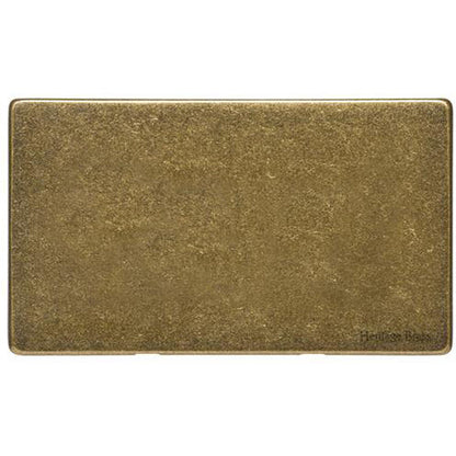 Vintage Range Rustic Brass Switches & Sockets, XRB - Double Blank Plate by Heritage Brass By M-Marcus