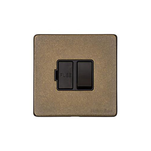 Vintage Range Rustic Brass Switches & Sockets, XRB - Switched Spur (13 Amp) by Heritage Brass By M-Marcus