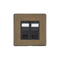 Vintage Range Rustic Brass Switches & Sockets, XRB - 2 Gang RJ45 by Heritage Brass By M-Marcus