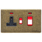 Vintage Range Rustic Brass Switches & Sockets, XRB - 45A Cooker Unit + 13A Socket by Heritage Brass By M-Marcus