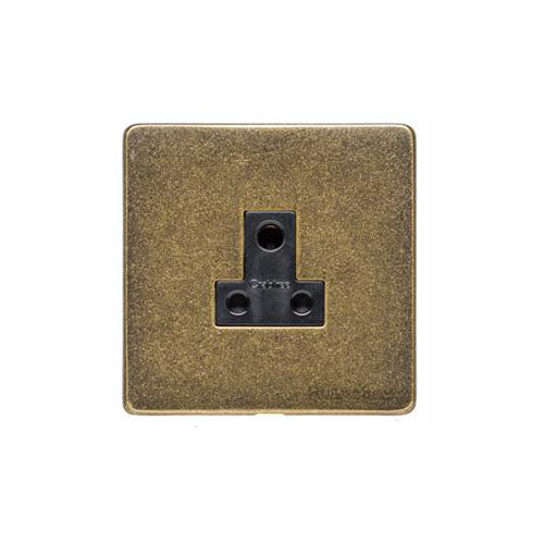 Vintage Range Rustic Brass Switches & Sockets, XRB - 5 Amp 3 Round Pin Socket by Heritage Brass By M-Marcus