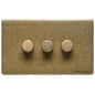 Vintage Range Rustic Brass Switches & Sockets, XRB - 3G Multi Location Primary Dimmer by Heritage Brass By M-Marcus