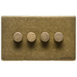 Vintage Range Rustic Brass Switches & Sockets, XRB - 4G Multi Location Secondary Dimmer by Heritage Brass By M-Marcus