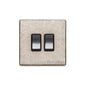 Vintage Range Rustic Nickel Switches & Sockets, XRN - 2 Gang Rocker Switch by Heritage Brass By M-Marcus