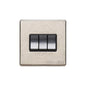 Vintage Range Rustic Nickel Switches & Sockets, XRN - 3 Gang Rocker Switch by Heritage Brass By M-Marcus