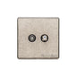 Vintage Range Rustic Nickel Switches & Sockets, XRN - TV/Satellite Socket by Heritage Brass By M-Marcus
