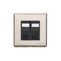 Vintage Range Rustic Nickel Switches & Sockets, XRN - 2 Gang Secondary Line Socket by Heritage Brass By M-Marcus