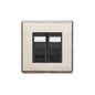 Vintage Range Rustic Nickel Switches & Sockets, XRN - 2 Gang RJ45 by Heritage Brass By M-Marcus