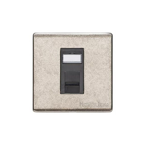 Vintage Range Rustic Nickel Switches & Sockets, XRN - 1 Gang CAT6 by Heritage Brass By M-Marcus